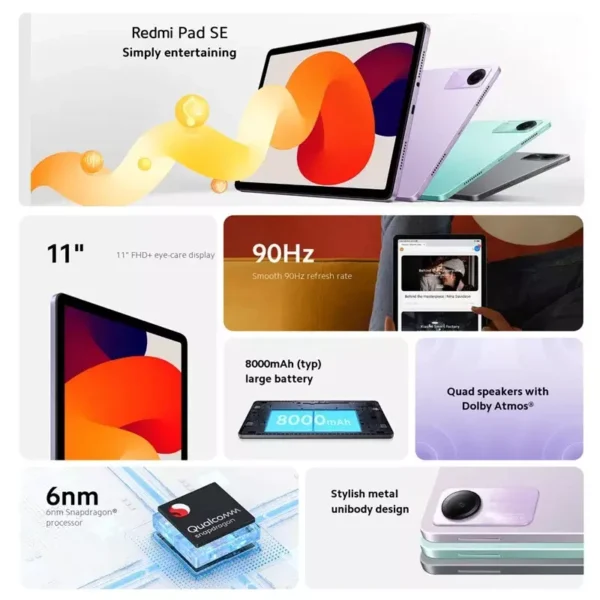 Tablet Xiaomi Redmi Pad SE 4Gb 128Gb 11 (Tam. Tela) - Imagem 2